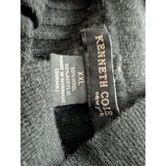 Kenneth Cole New York Black Ribbed Knit Long Sleeve Polo Sweater XXL Mens - Picture 4 of 6